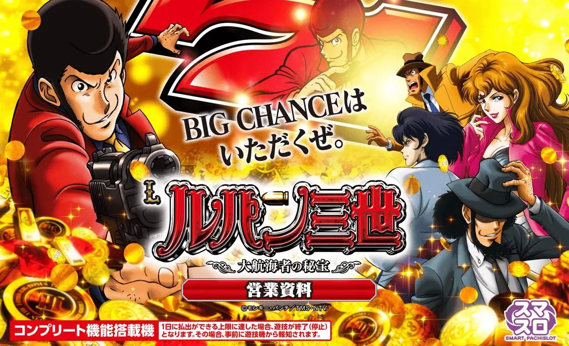 スマスロ Lルパン三世 大航海者の秘宝【平和】│2024年12月2日導入│パチスロ│スロット│新台